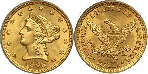 2.5 Долар США (1776 - ) Золото 