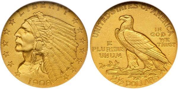 2.5 Долар США (1776 - ) Золото 