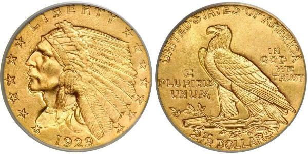 2.5 Долар США (1776 - ) Золото 