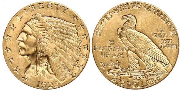 2.5 Долар США (1776 - ) Золото 