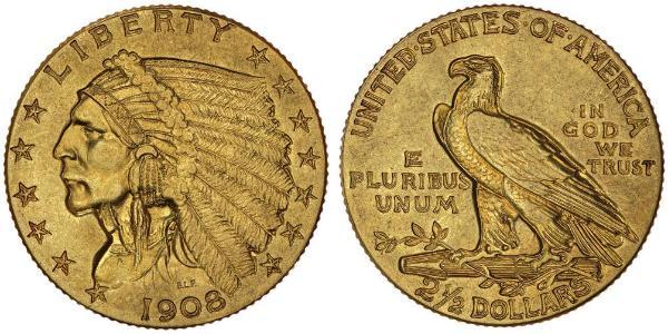 2.5 Долар США (1776 - ) Золото 