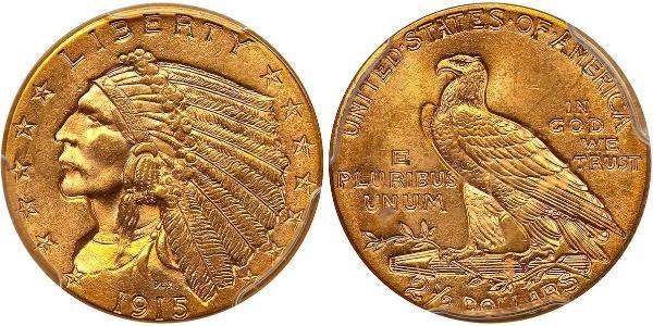 2.5 Долар США (1776 - ) Золото 