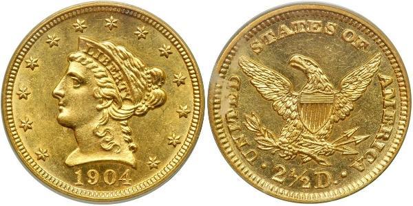 2.5 Долар США (1776 - ) Золото 