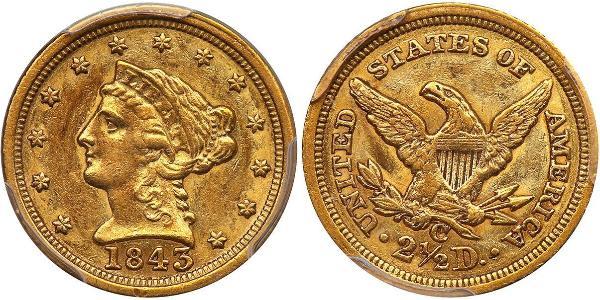2.5 Долар США (1776 - ) Золото 