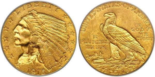 2.5 Долар США (1776 - ) Золото 