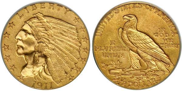 2.5 Долар США (1776 - ) Золото 