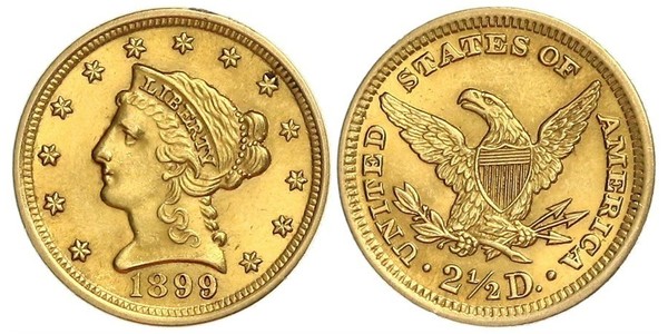 2.5 Долар США (1776 - ) Золото 