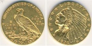 2.5 Доллар США (1776 - ) Золото 