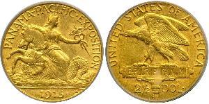 2.5 Доллар США (1776 - ) Золото 