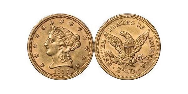 2.5 Доллар США (1776 - ) Золото 