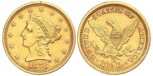 2.5 Доллар США (1776 - ) Золото 