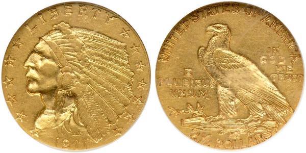 2.5 Доллар США (1776 - ) Золото 