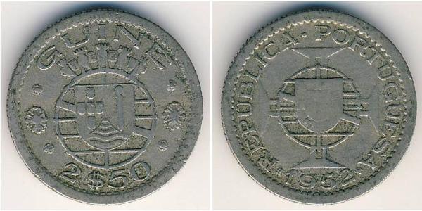 2,5 Ескудо Португальска Гвінея (1474-1974) Нікель/Мідь 