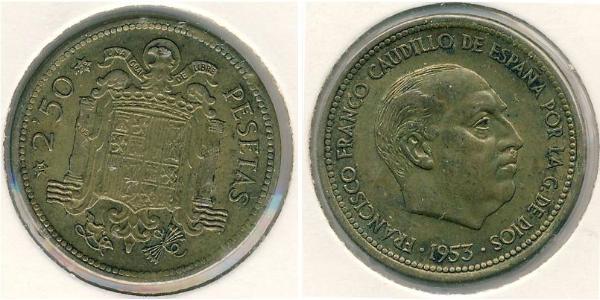 2.5 Песета Іспанія Бронза/Алюміній Франциско Франко(1892 – 1975)