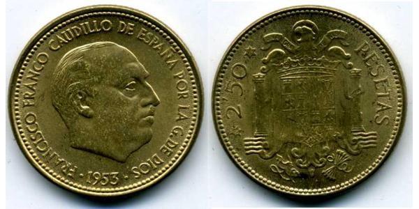 2.5 Песета Іспанія Бронза/Алюміній Франциско Франко(1892 – 1975)