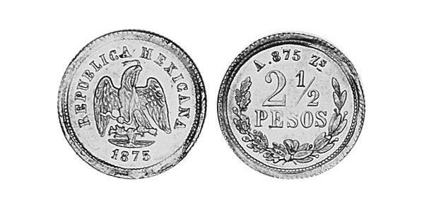 2.5 Песо Соединённые Штаты Мексики (1867 - ) Золото 
