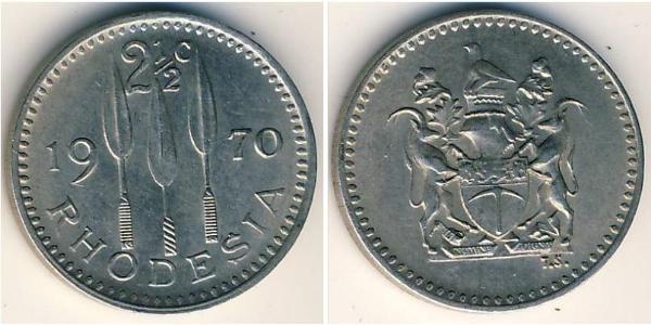 2.5 Цент Родезія (1965 - 1979) Нікель/Мідь 