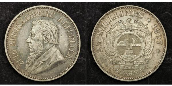 2.5 Шиллинг Южно-Африканская Республика Серебро Крюгер, Пауль (1825 - 1904)