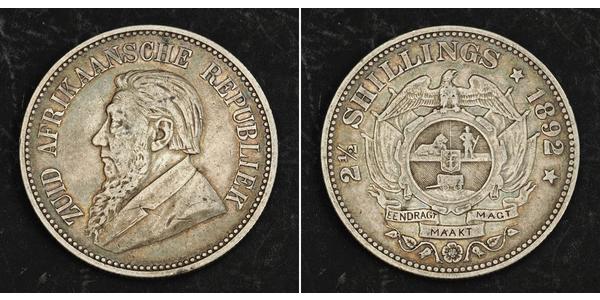 2.5 Шиллинг Южно-Африканская Республика Серебро Крюгер, Пауль (1825 - 1904)