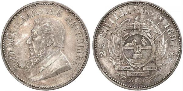 2.5 Шиллинг Южно-Африканская Республика Серебро Крюгер, Пауль (1825 - 1904)