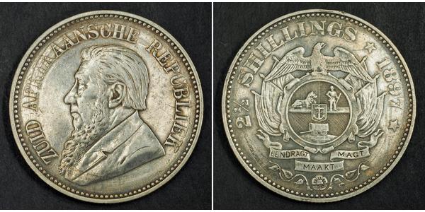 2.5 Шиллинг Южно-Африканская Республика Серебро Крюгер, Пауль (1825 - 1904)
