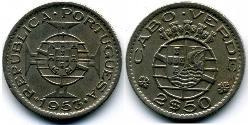 2,5 Эскудо Кабо Верде (1456 - 1975) Бронза/Никель 