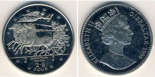 2,8 Ecu Gibraltar 銅/镍 伊丽莎白二世 (1926-2022)