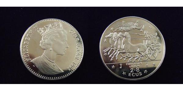2,8 Ecu Gibraltar 銅/镍 伊丽莎白二世 (1926-2022)
