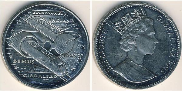 2,8 Экю Гибралтар Никель/Медь Елизавета II (1926-2022)