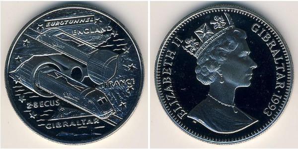 2,8 Экю Гибралтар Никель/Медь Елизавета II (1926-2022)