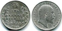 2 Anna Raj Britannico (1858-1947) Argento Edoardo VII (1841-1910)
