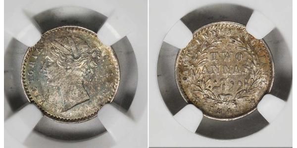 2 Anna British East India Company (1757-1858) / India Silver Victoria (1819 - 1901)