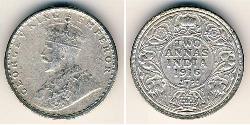 2 Anna 英属印度 (1858 - 1947) 銀 乔治五世  (1865-1936)