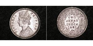 2 Anna 英属印度 (1858 - 1947) 銀 维多利亚 (英国君主)