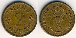 2 Aurar Iceland Bronze 