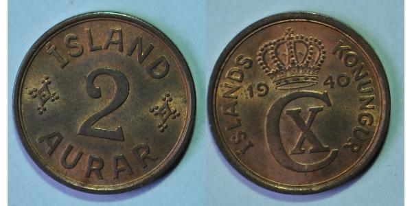 2 Aurar Iceland Bronze 