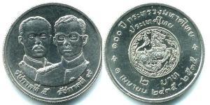 2 Baht Thailand 銅/镍 