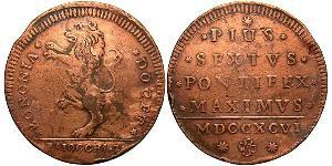 2 Baiocco Kirchenstaat (752-1870) Bronze Pius VI ( 1717-1799)