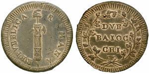 2 Baiocco Estados Pontificios (752-1870) Cobre 