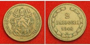 2 Baiocco États pontificaux (752-1870) Cuivre Pie IX (1792- 1878)