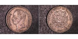 2 Bolivar Venezuela Argent Simon Bolivar (1783 - 1830)