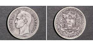 2 Bolivar Venezuela Argent Simon Bolivar (1783 - 1830)