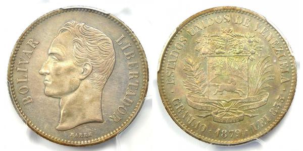 2 Bolivar Venezuela Argento Simon Bolivar (1783 - 1830)