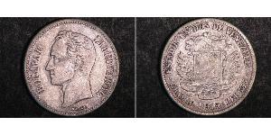 2 Bolivar Venezuela Plata Simon Bolivar (1783 - 1830)