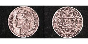 2 Bolivar Venezuela Plata Simon Bolivar (1783 - 1830)