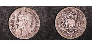 2 Bolivar Venezuela Silber Simon Bolivar (1783 - 1830)