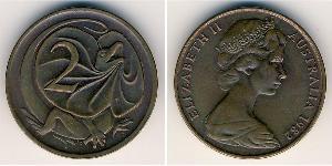 2 Cent Australia (1939 - ) Bronce Isabel II (1926-2022)