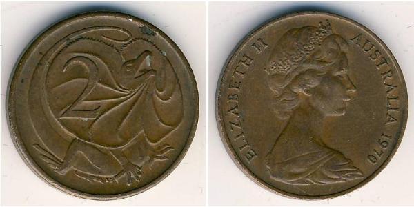 2 Cent Australia (1939 - ) Bronce Isabel II (1926-2022)