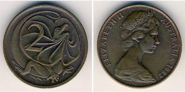 2 Cent Australia (1939 - ) Bronce Isabel II (1926-2022)