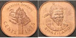 2 Cent Suazilandia Bronce 